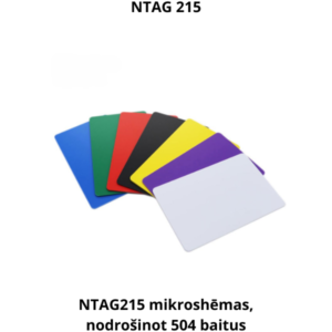 NFC tagi NTAG215 PVC krāsainas kartes, čips 504 Bytes atmiņa