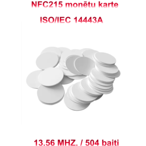 NFC Monēta NFC215 (13.56 mHz) 25mm balta